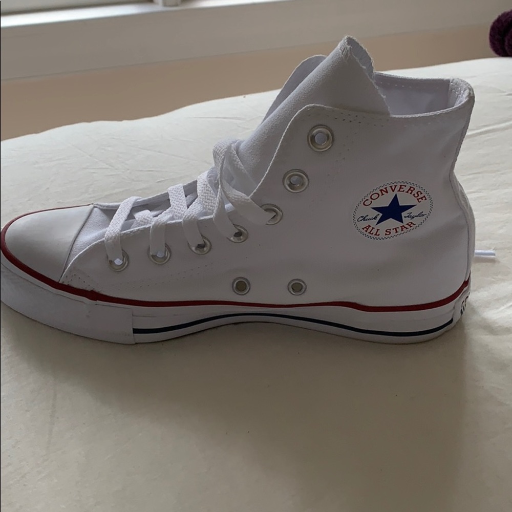BRAND NEW white high top converse